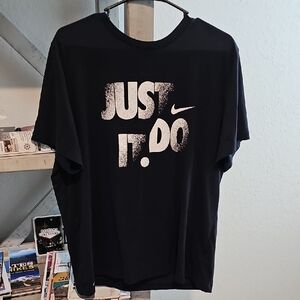 Black Graphic T-Shirt with Slogan